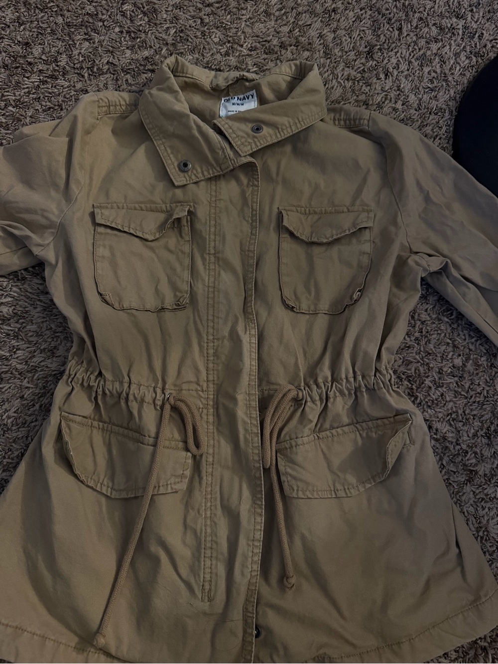 Old Navy Olive/Tan Drawstring Utility Jacket